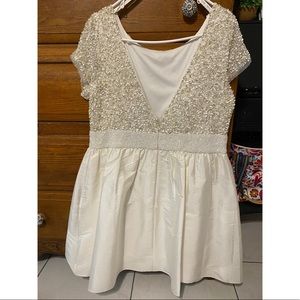 Short sequin and taffeta wedding dress,never worn!